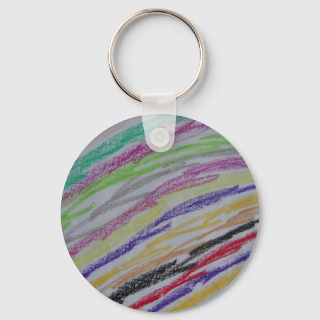 Crayon Drawing Lines Key Ring (Front)