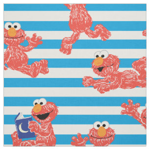 Crayon Elmo Stripe Pattern Fabric
