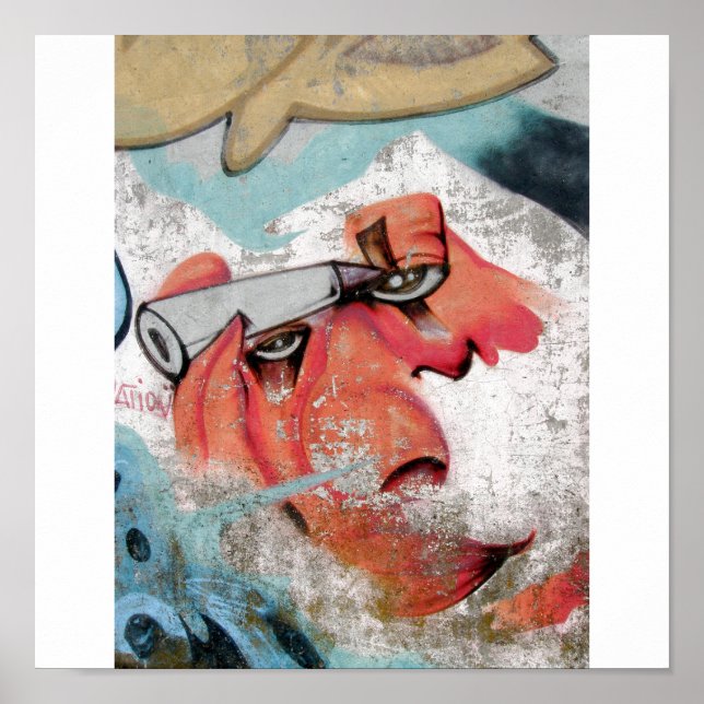 Crayon Face Graffiti Poster (Front)