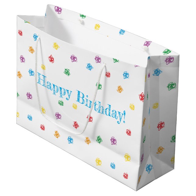 Crayon gift bag Happy Birthday (Front Angled)