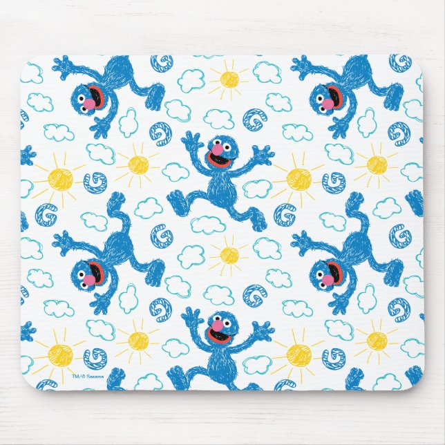 Crayon Grover Sunshine Pattern Mouse Pad (Front)