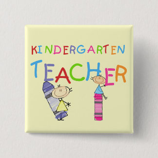 Crayon Kindergarten Teacher Tshirts and Gifts 15 Cm Square Badge