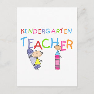 Crayon Kindergarten Teacher Tshirts and Gifts Postcard