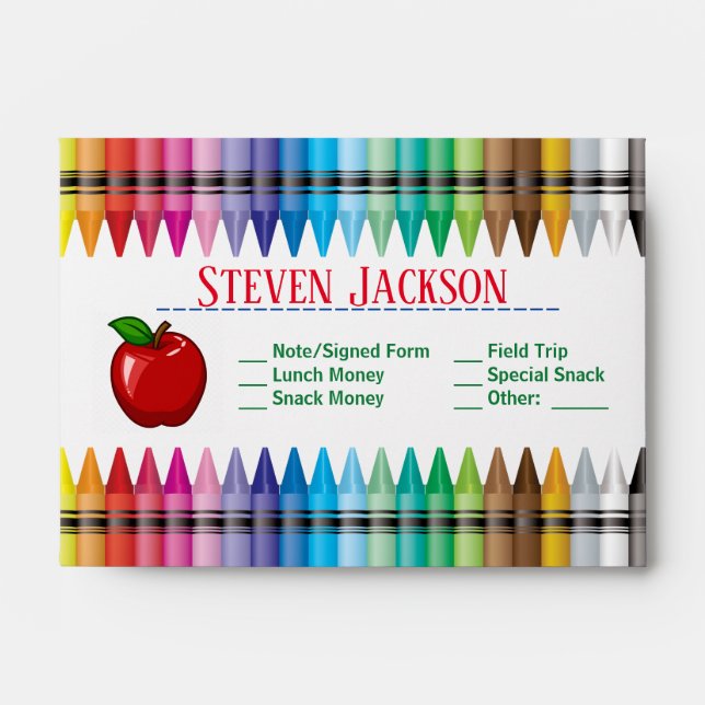 Crayon Money Envelope for Students (Front)