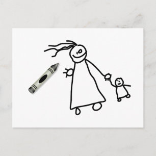 Crayon Mummy Postcard