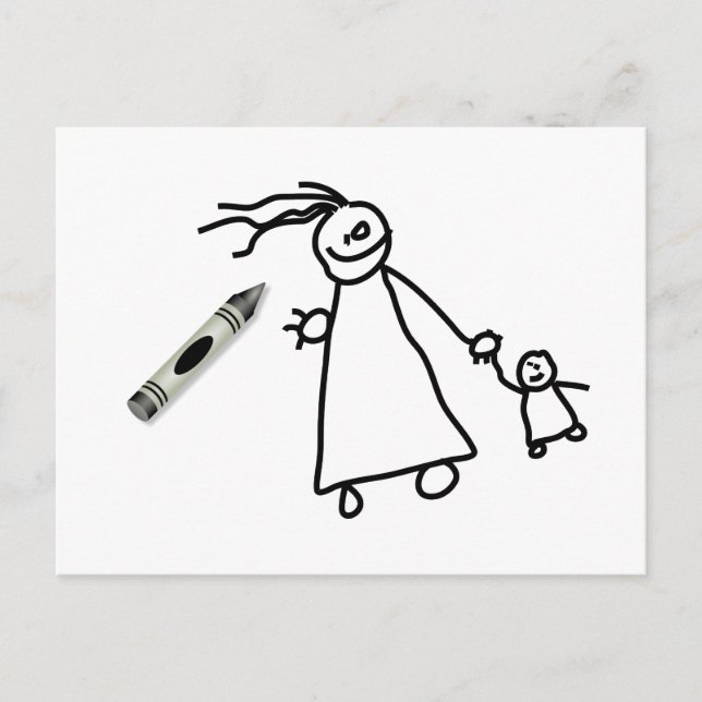 Crayon Mummy Postcard (Front)