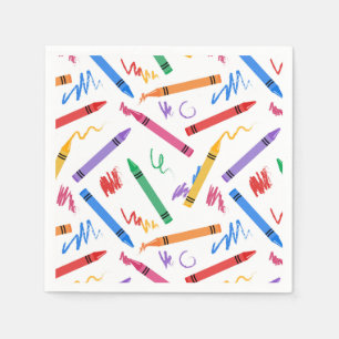 Crayon Paper Napkins, Kids Art Party Supplies Napkin