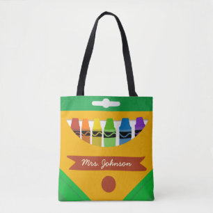 Crayon paper reversible tote bag personalized