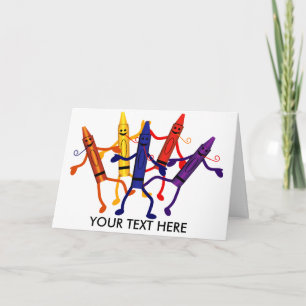 Crayon Party Greeting Card Template