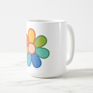 Crayon Pastel Flower Coffee Mug|Cute Rainbow kids Mug