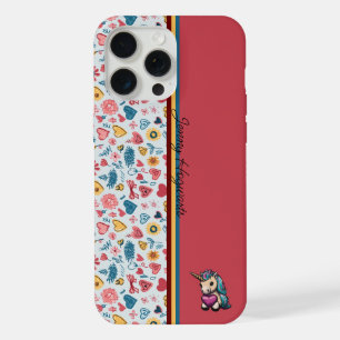 Crayon Pastel Heart & Flowers iPhone 15 Pro Max Case
