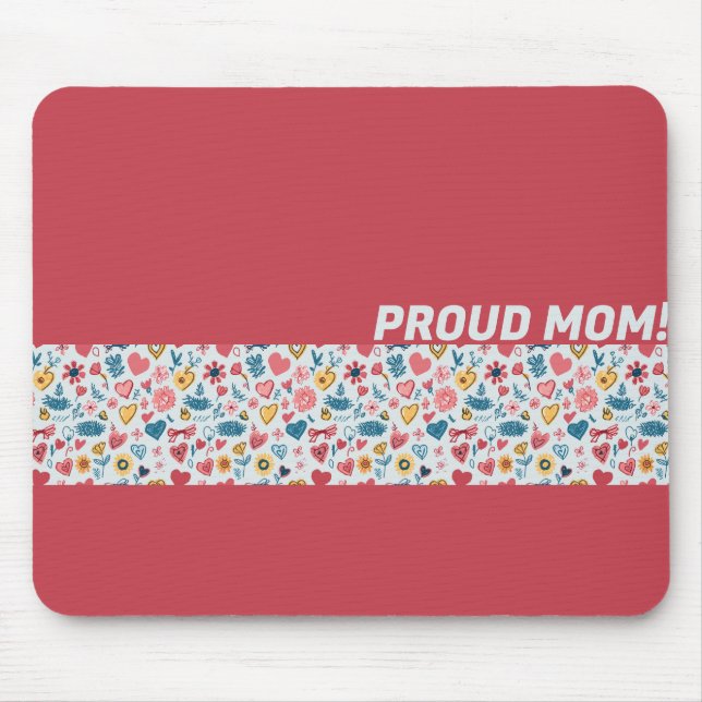 Crayon Pastel Heart & Flowers Mouse Pad (Front)