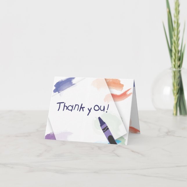 Crayon Thank You Card  |  Blue (Front)