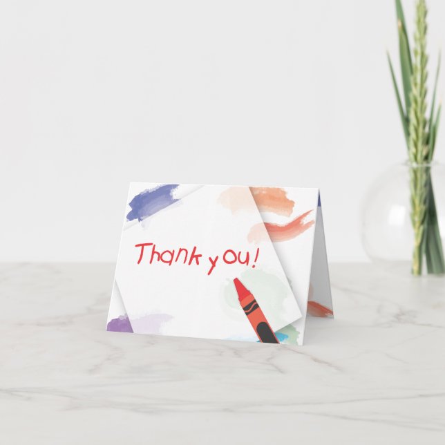 Crayon Thank You Card  |  Red (Front)