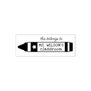 Crayon This Belongs to Teacher Classroom Self-inking Stamp