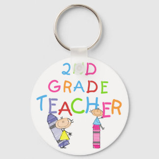 Crayons 2nd Grade Teacher Tshirts and Gifts Key Ring