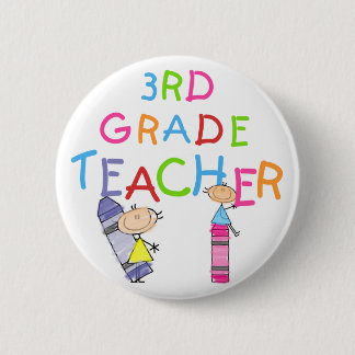 Crayons 3rd Grade Teacher Tshirts and Gifts 6 Cm Round Badge