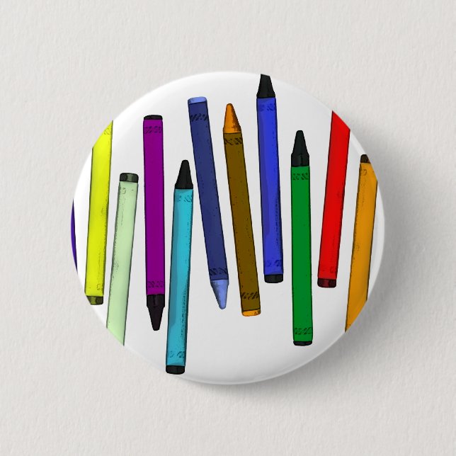 Crayons 6 Cm Round Badge (Front)