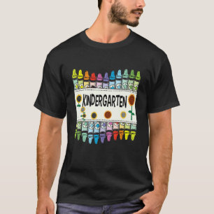 Crayons And Flower Teaching  Kindergarten T-Shirt
