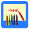 Crayons Colour My Name Blue Sticker
