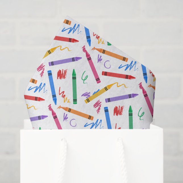 Crayons Decoupage Paper, School Art Tissue Paper (Gift Bag)