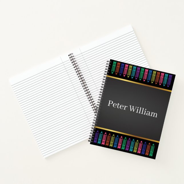 Crayons Doodles Personalised Sketc,Back To School  Notebook (Inside)