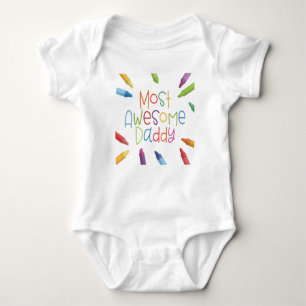 Crayons Most Awesome Daddy Typography   Bodysuit