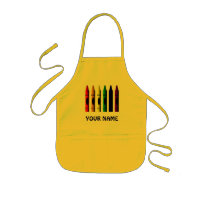 Crayons Name Crayon Kids Yellow Custom Apron