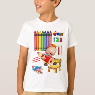 Crayons Numbers Colourful Boys T-shirt