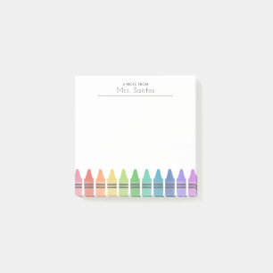 Crayons Personalised Teacher Post-it Notes