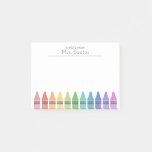 Crayons Personalised Teacher Post-it Notes
