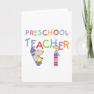 Crayons Preschool Teacher Tshirts and Gifts Card