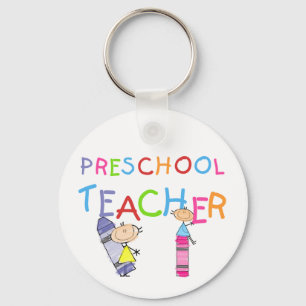 Crayons Preschool Teacher Tshirts and Gifts Key Ring