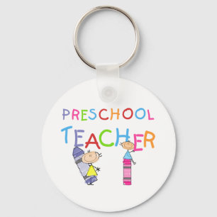 Crayons Preschool Teacher TShirts and Gifts Key Ring