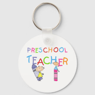 Crayons Preschool Teacher TShirts and Gifts Key Ring