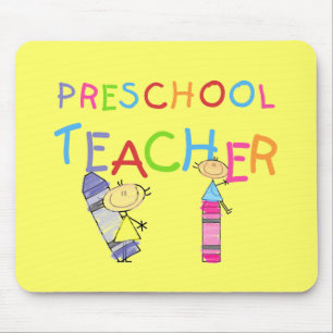Crayons Preschool Teacher TShirts and Gifts Mouse Pad