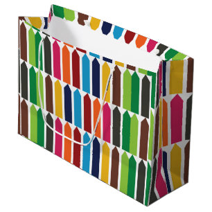 Crayons School Kids Children Colourful Birthday Large Gift Bag