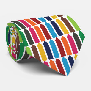 Crayons School Teacher Colorful Tie