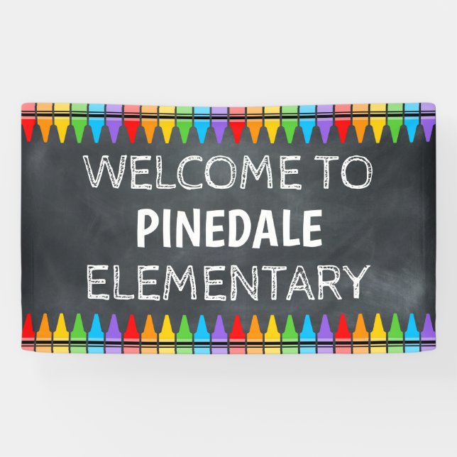 Crayons School Welcome Banner (Horizontal)