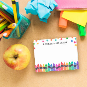 Crayons & Stars Colourful Note From School