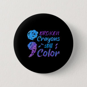 Crayons Suicide Awareness Month Support  6 Cm Round Badge