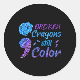 Crayons Suicide Awareness Month Support Classic Round Sticker