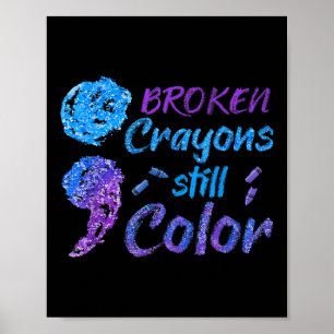 Crayons Suicide Awareness Month Support Poster