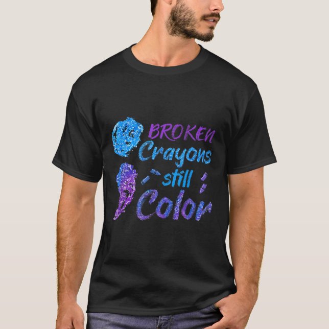 Crayons Suicide Awareness Month Support  T-Shirt (Front)