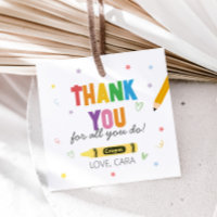 Crayons Teacher Appreciation Thank You Square