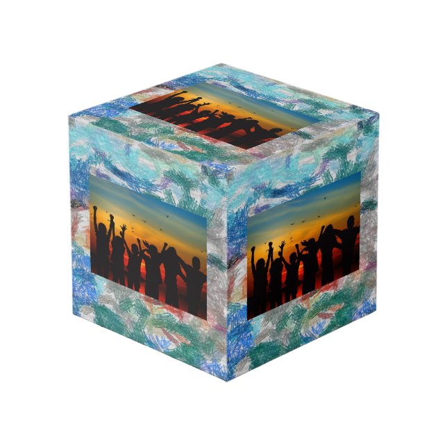 Crayons texture cube (Front Angled)