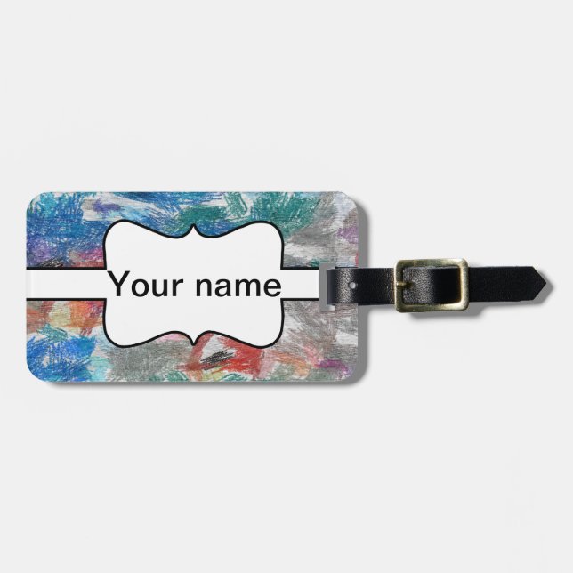 Crayons texture luggage tag (Front Horizontal)