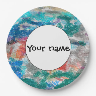 Crayons texture paper plate
