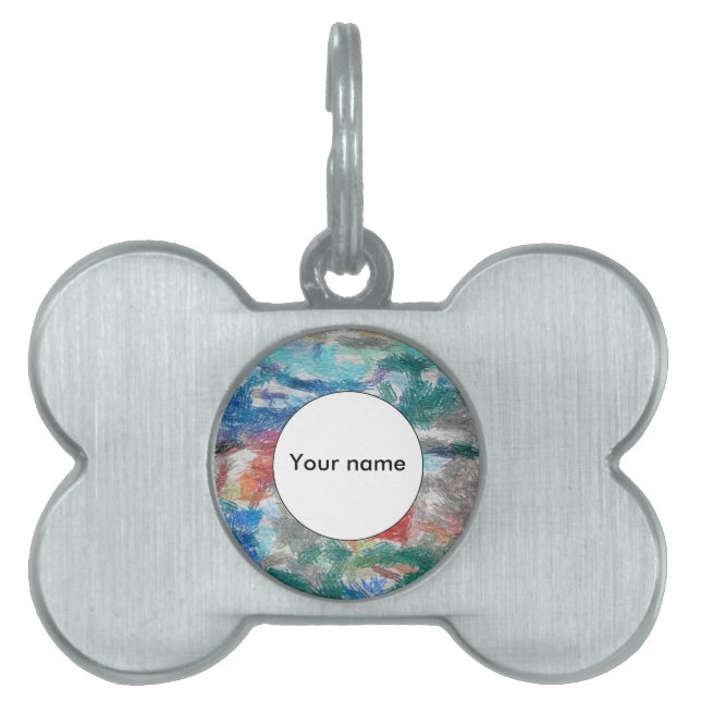 Crayons texture pet ID tag (Front)