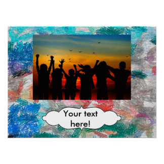 Crayons texture poster